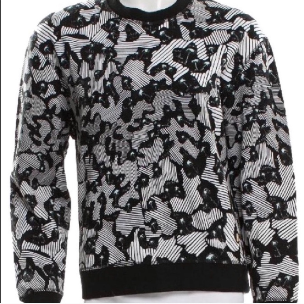 KENZO sweatshirt top sweater black white grey